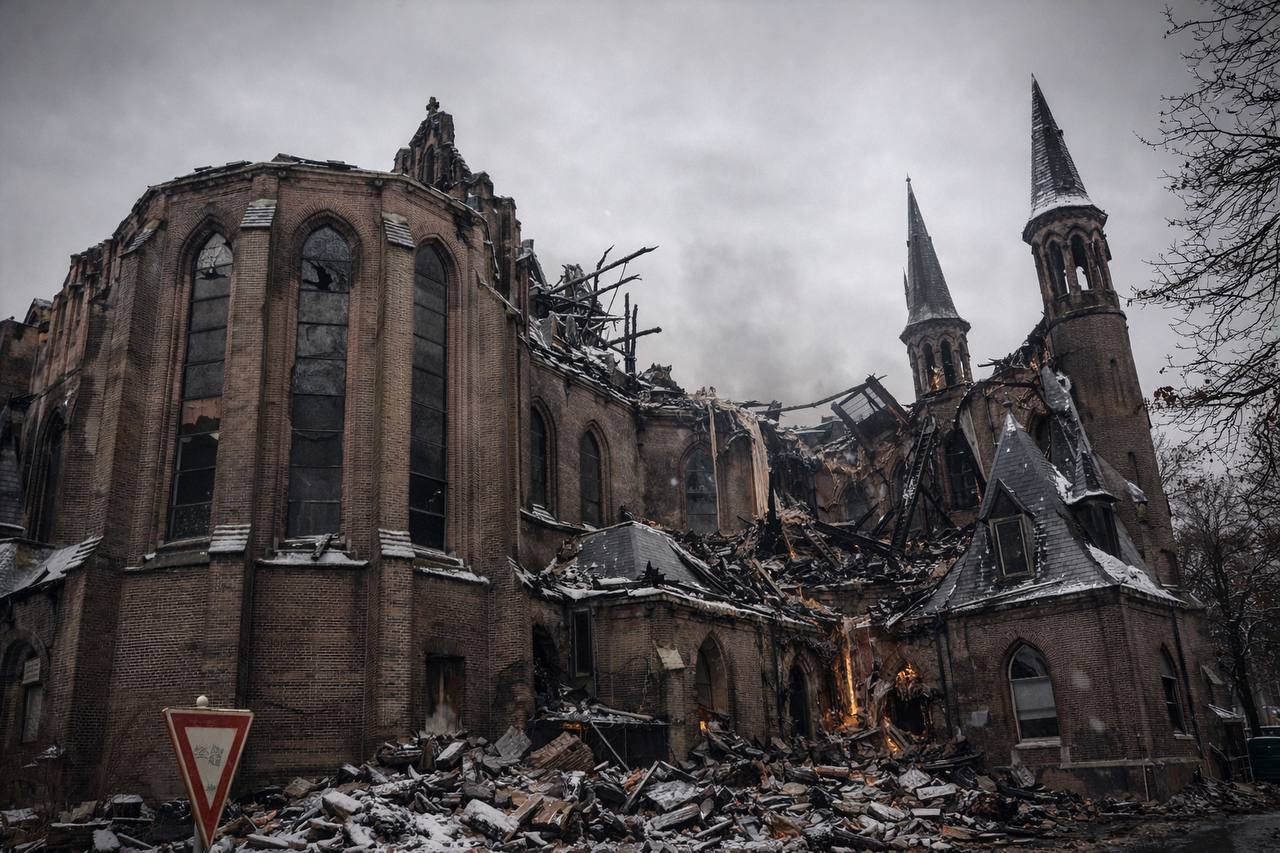 Vondelkerk after fire